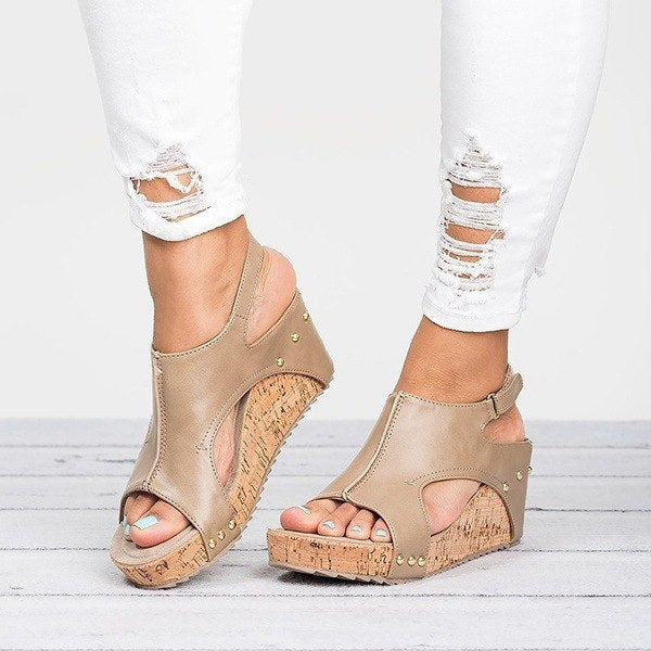 Open-Toe Wedge Sandals