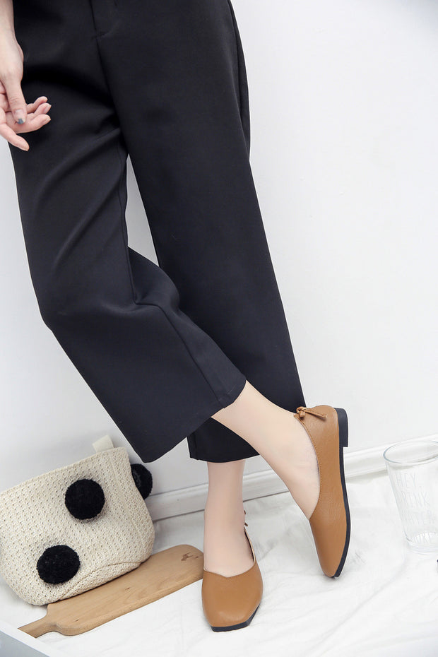 Square Toe Ballet Slip-on Flat Shoes