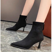 Leopard Pointed Toe Stiletto Heel Ankle Boots For Women